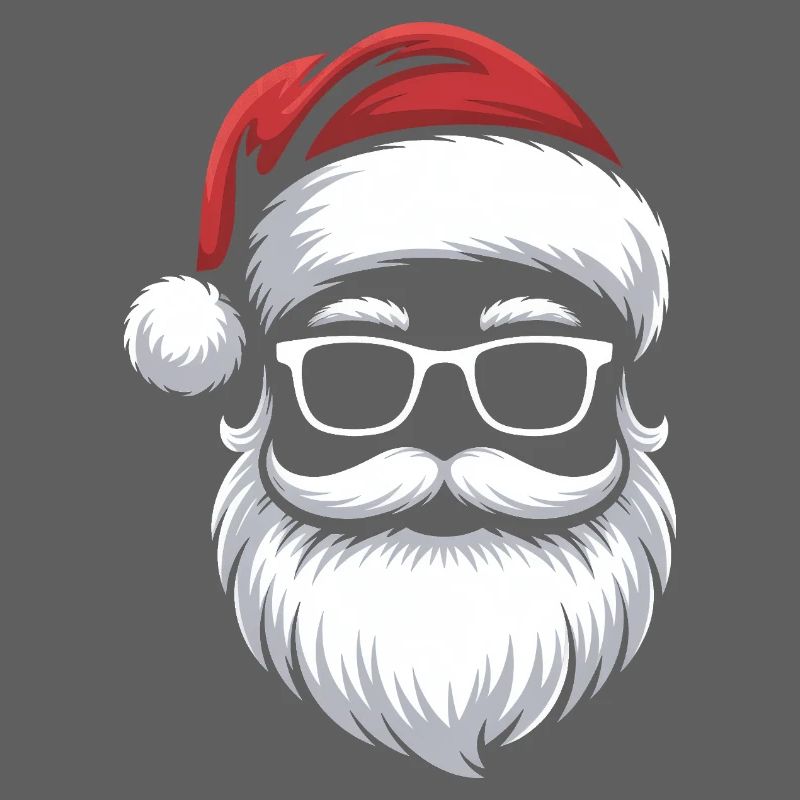 Weihnachtsmann mit Schnurrbart Brille