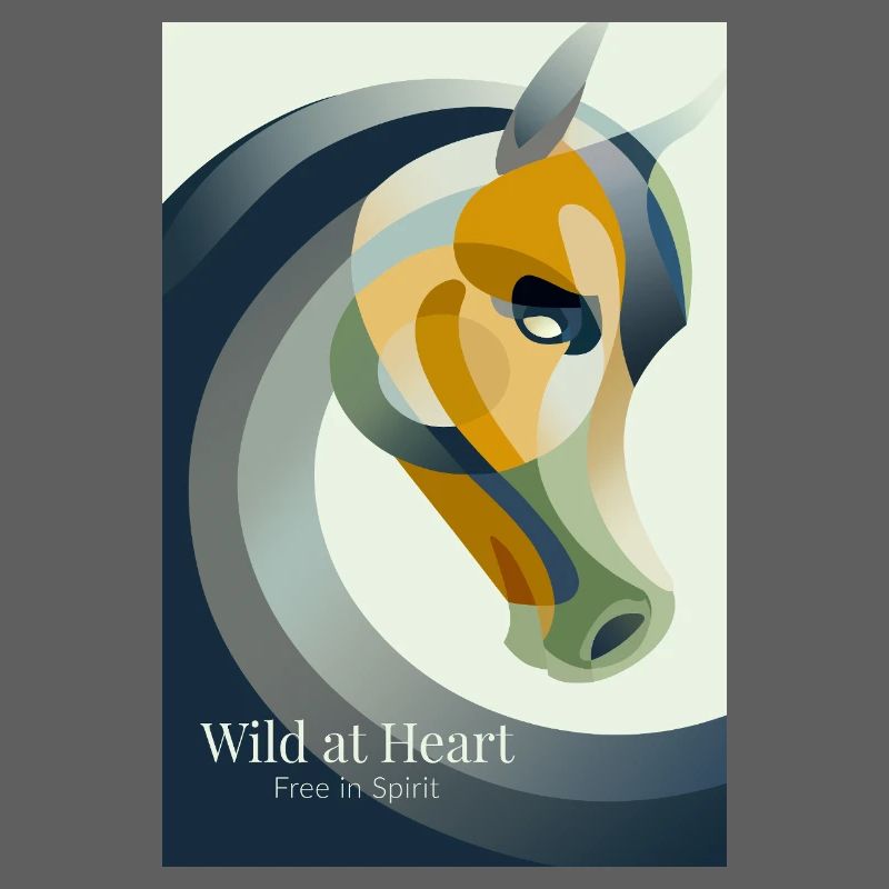 Affiche de cheval abstraite moderne