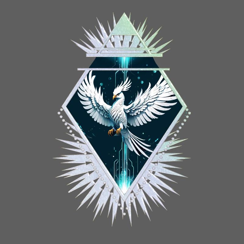 Wonderful white fantasy phoenix.