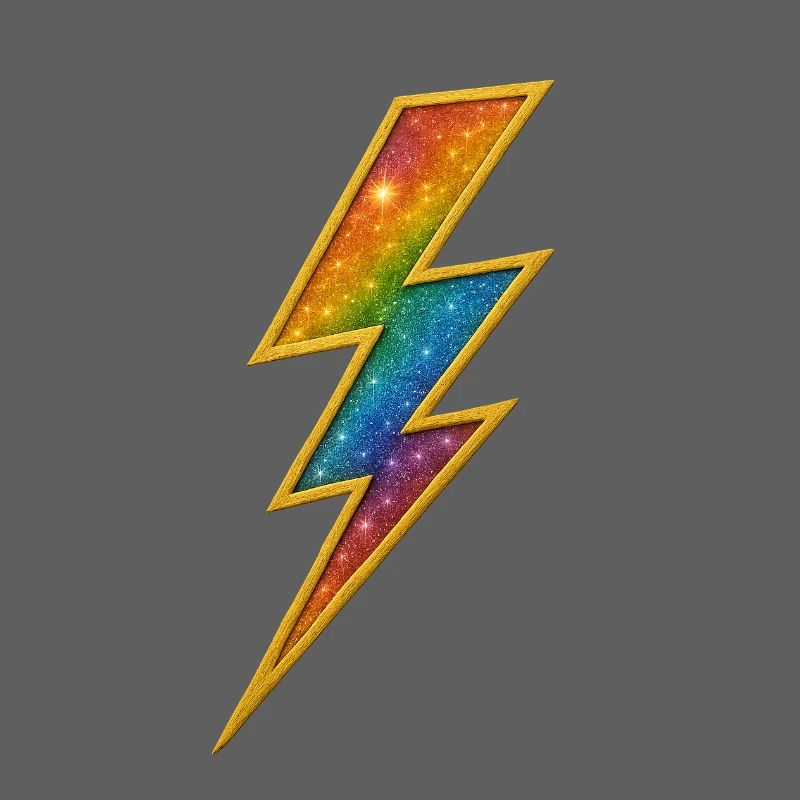 Regenbogen Blitz mit Goldrahmen