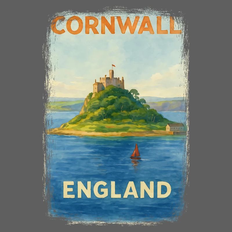 Cornwall England – Affiche de voyage aquarelle