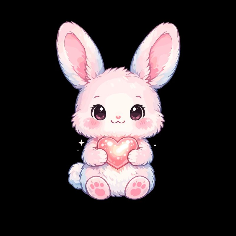 Delicate Rabbit with Heart Light