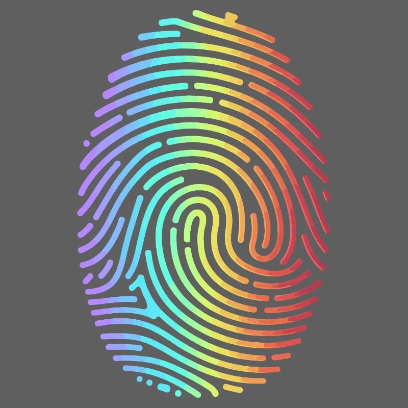 Empreinte digitale arc-en-ciel colorée