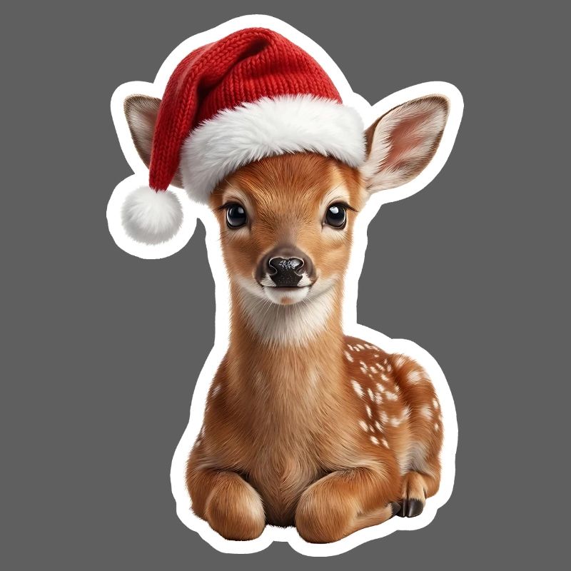 Faon timide dans la forêt de Noël