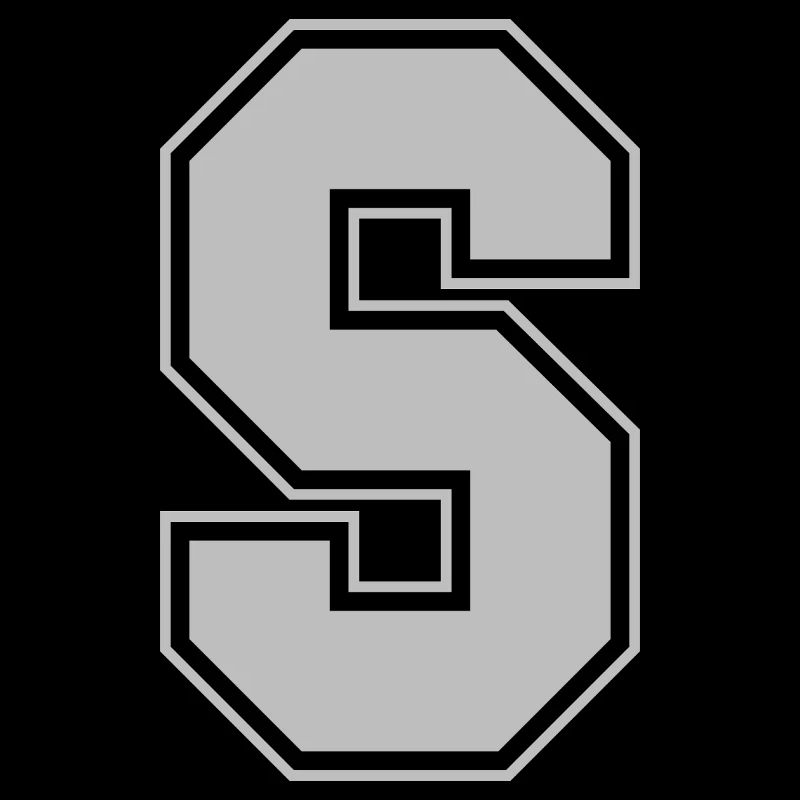 Monogramm Grey Green College House Initial S