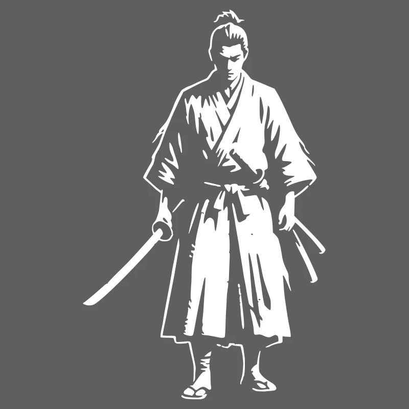 Samurai Two Swords Master Vector