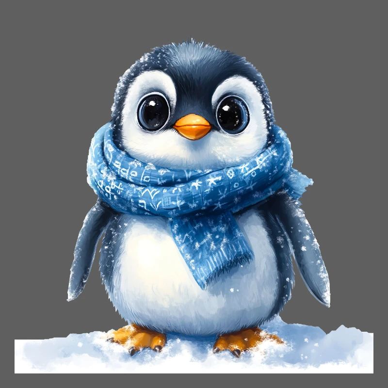 Niedlicher Pinguin mit Winteraccessoire