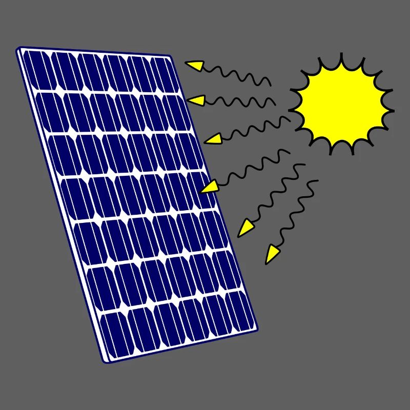 Solar panel with Solar radiation and sun