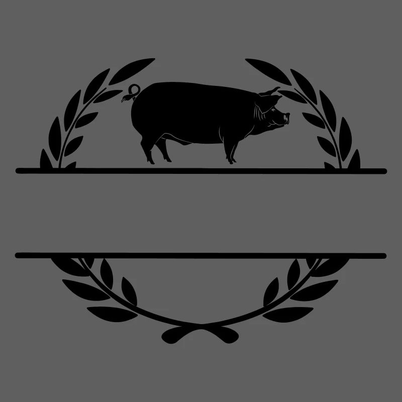 Logo pig in laurel wreath