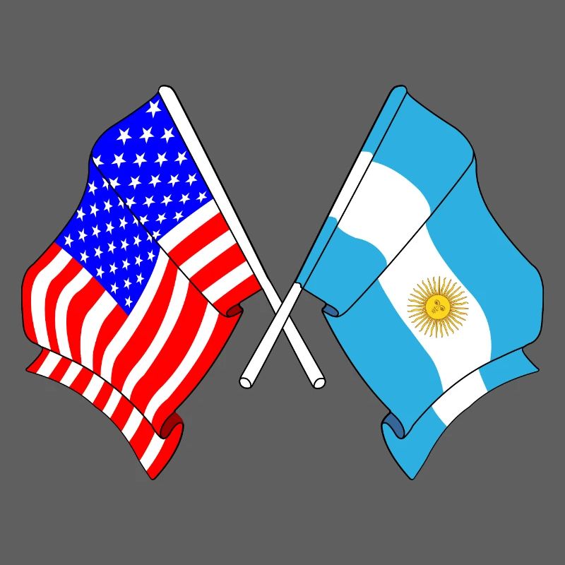 Drapeau des États-Unis et drapeau de l’Argentine