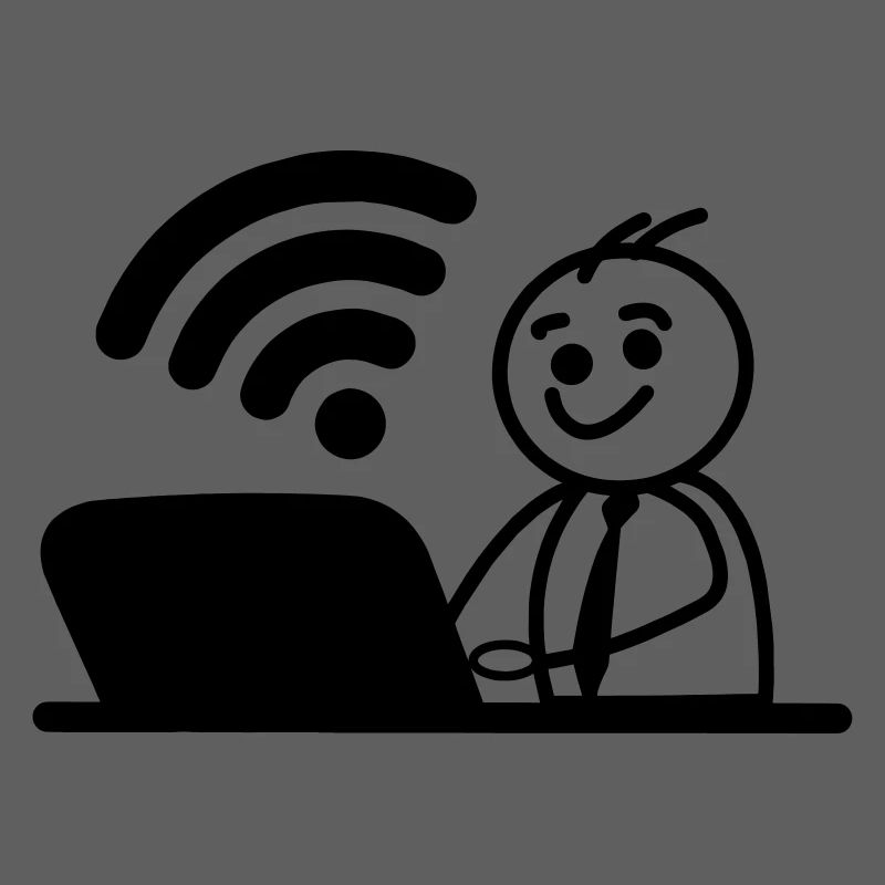 Giovane felice sul wifi portatile invia un messaggio