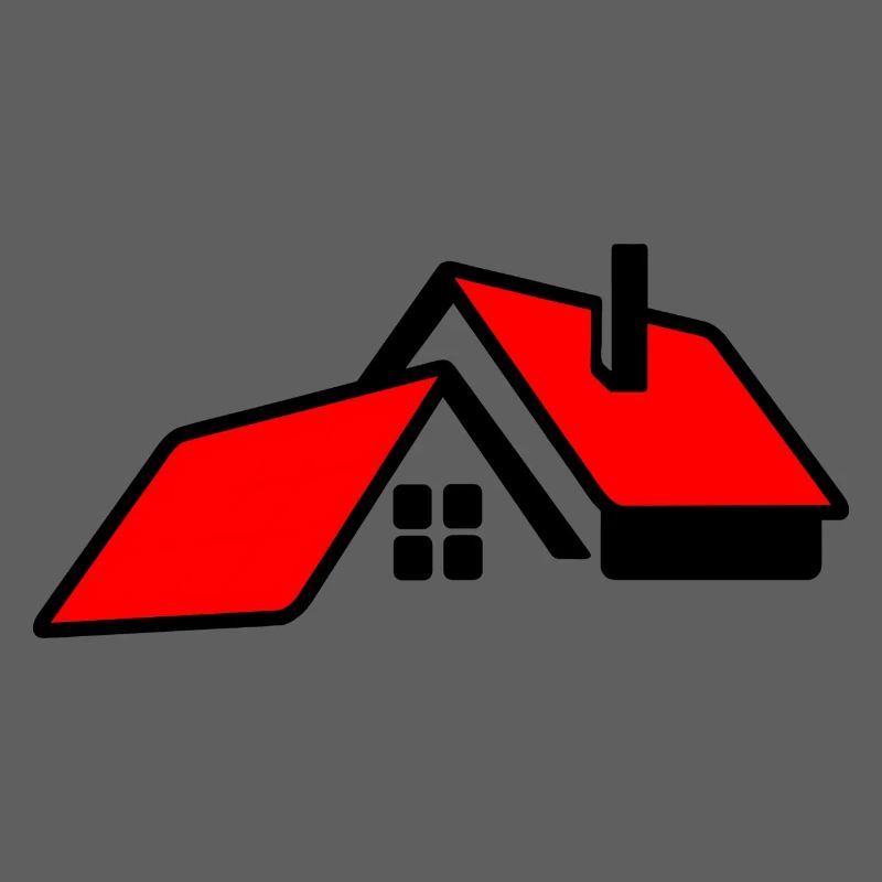 Maison avec logo de toit rouge
