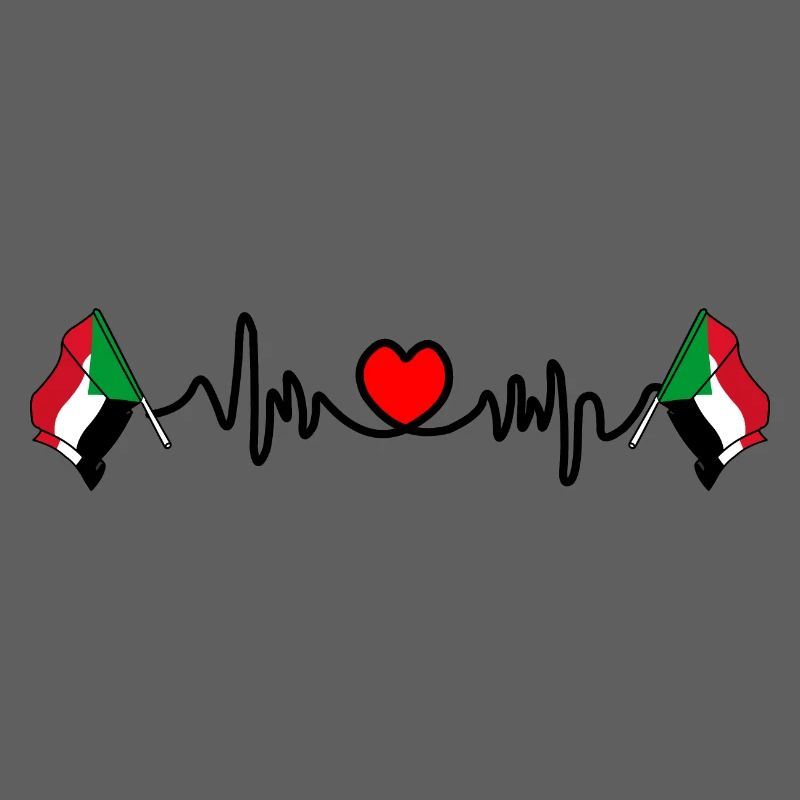 Herzfrequenz Cardio Flagge Sudan