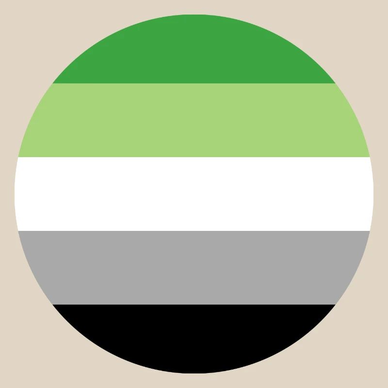 round sticker aromantic pride flag lgbt gift idea