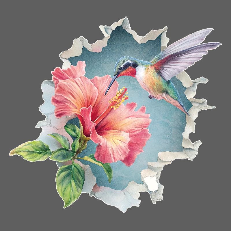 Colibri avec des fleurs