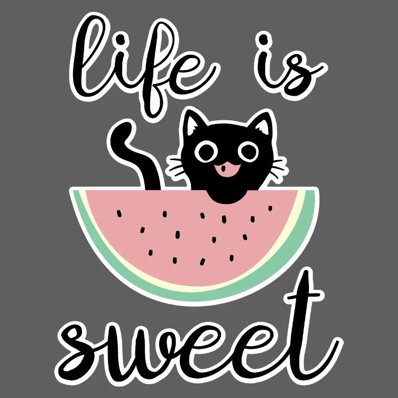 La vie est douce chat avec pastèque