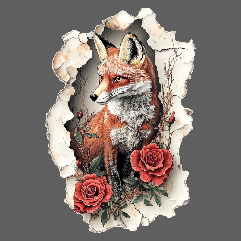 Fuchs mit Blumen