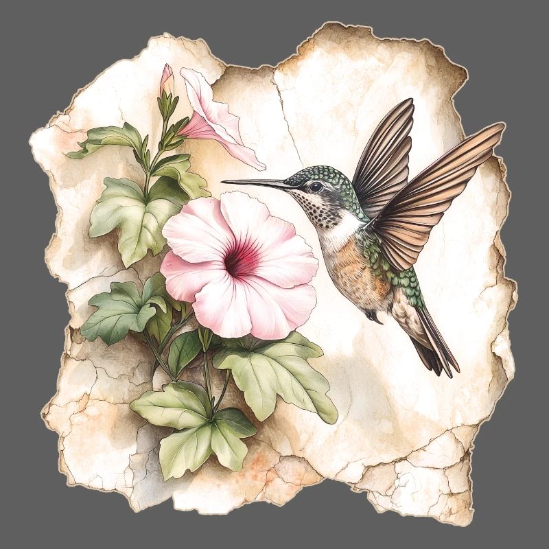 Kolibri mit Blüte