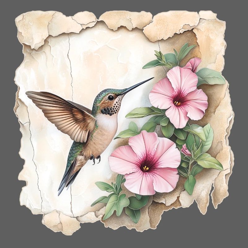 Colibri avec des fleurs