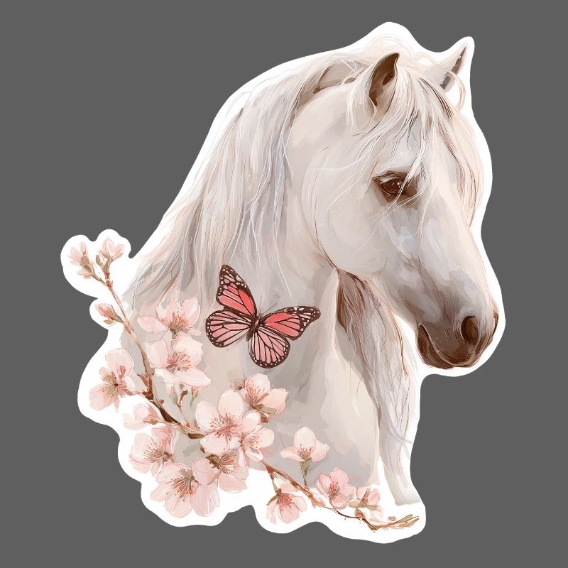 Cheval avec papillon
