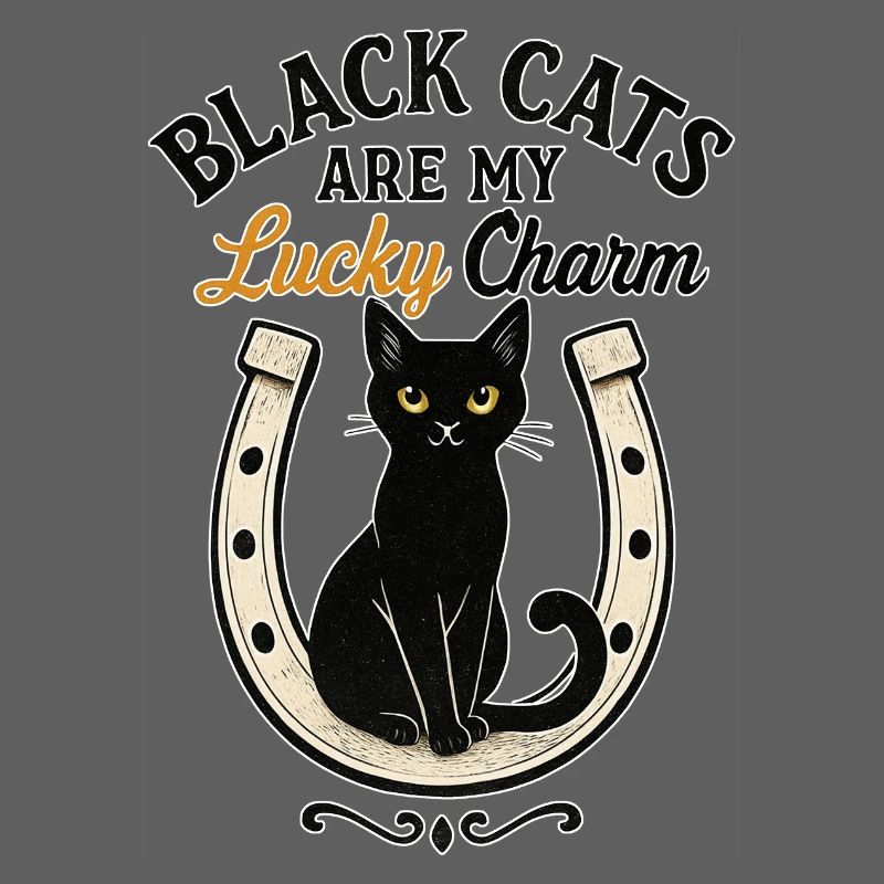 Black Cat Lucky Charm Design