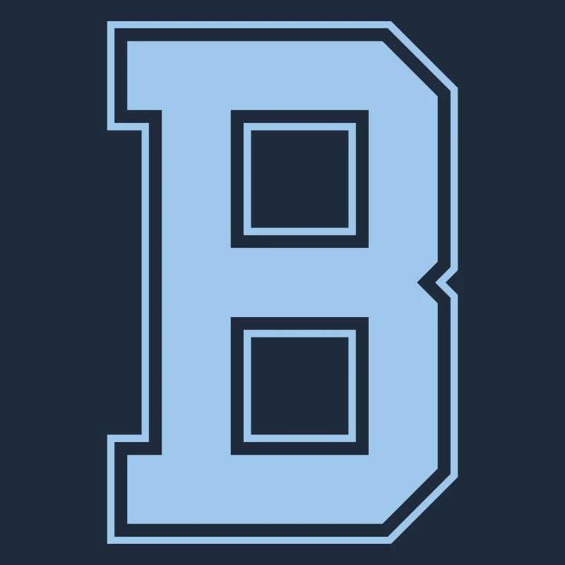 Monogramm Hellblau Varsity College Initiale B