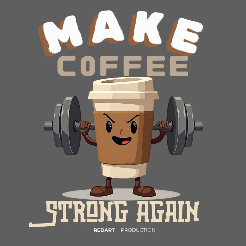 Make Coffee Strong Again Cartoon Design