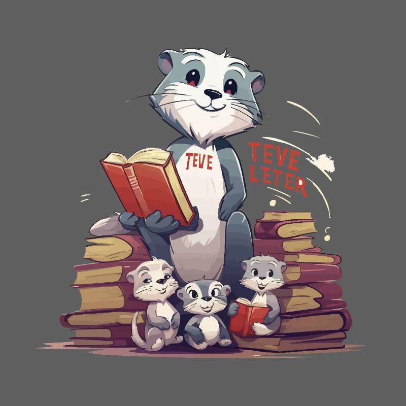 Lernbiber mit Büchern