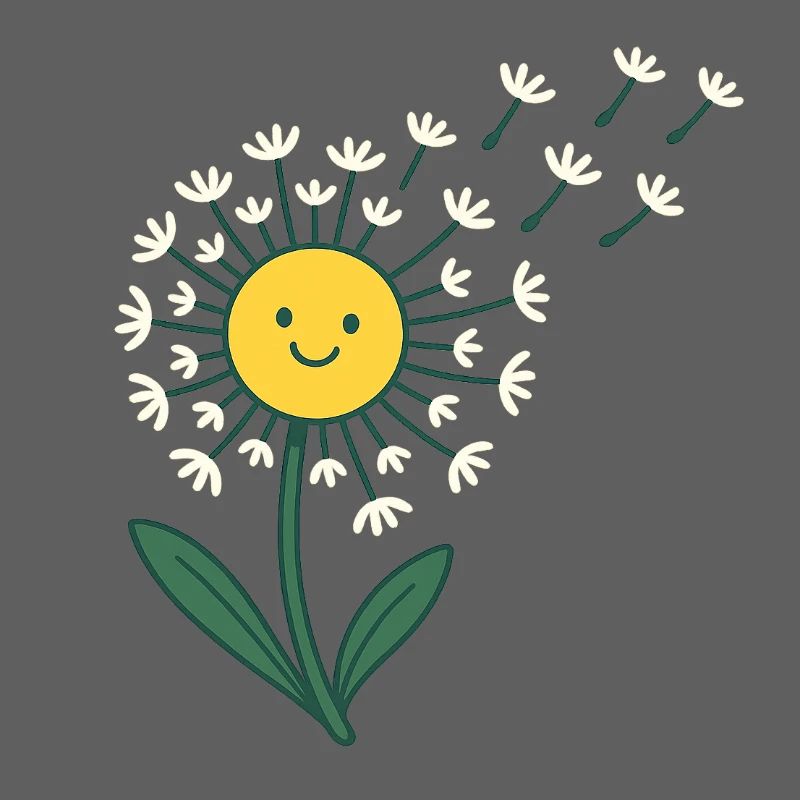 Soleil souriant avec des rayons de fleurs