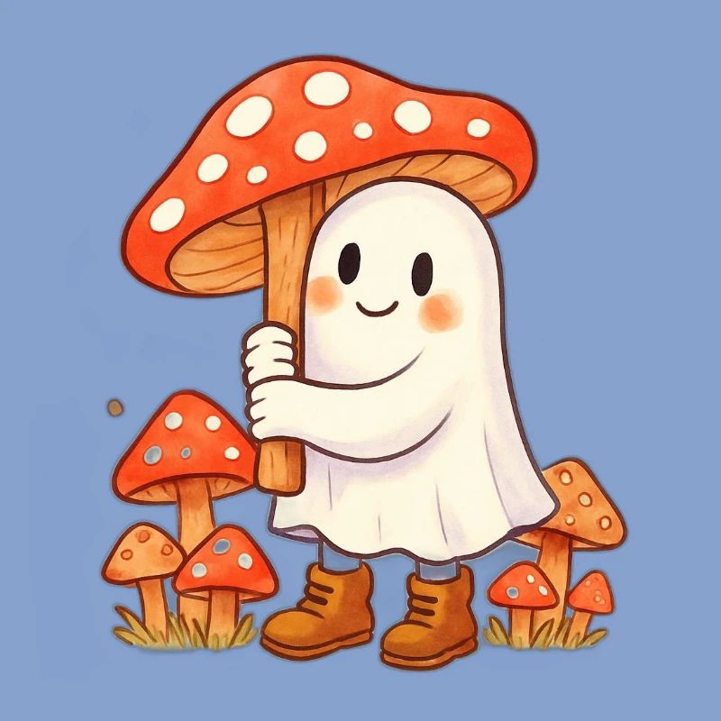 Geist mit Regenschirm - ein Pilz