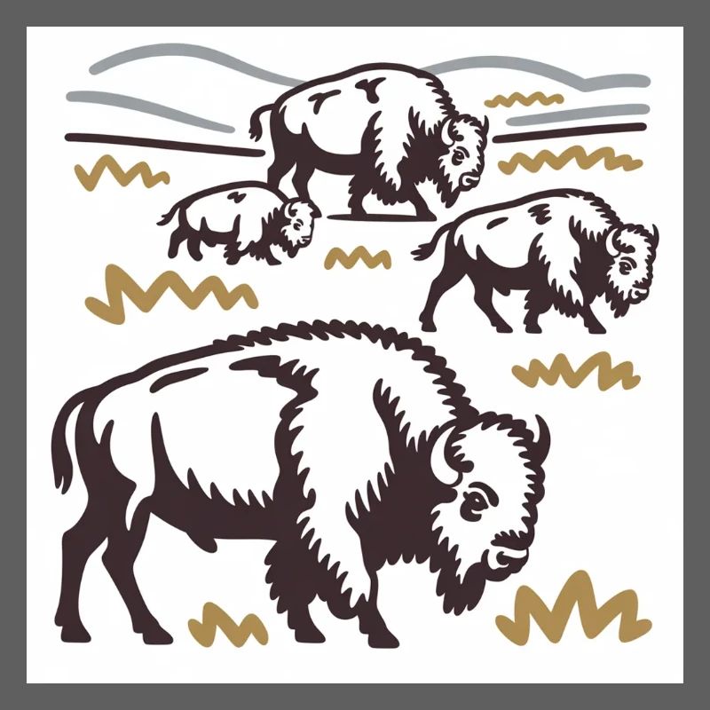 Bisonherde auf der Steppe