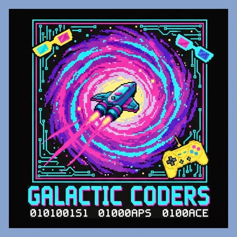 Galactic Coders Neon Pixel
