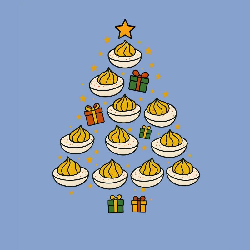 Deviled Egg Christmas Tree Funny Holiday Design