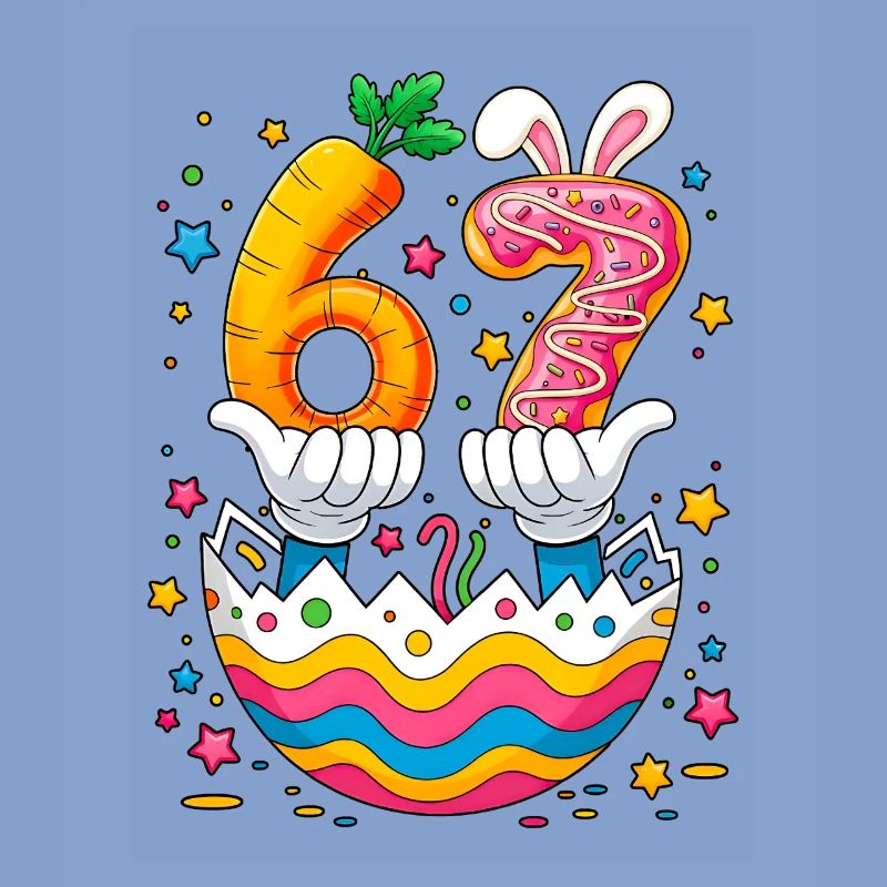  Easter Eggs Cute Bunny Six Seven 67