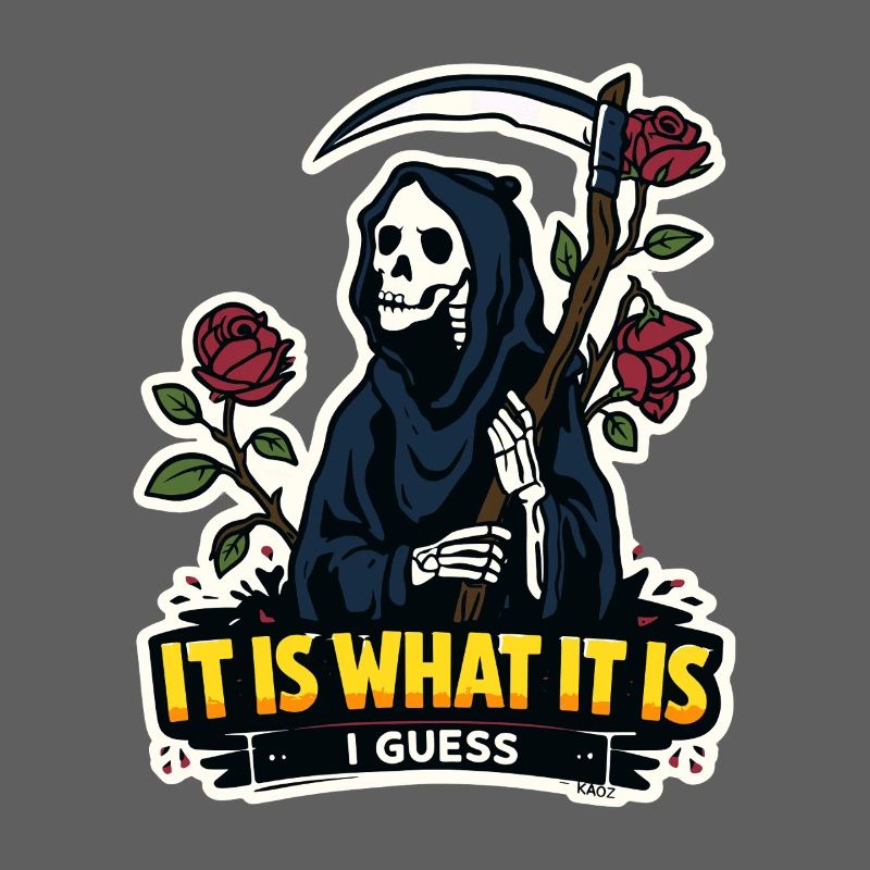 Sensenmann mit Rosen-Meme