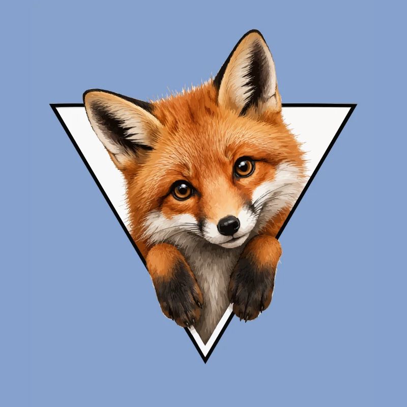 Fox in Triangle Illustration
