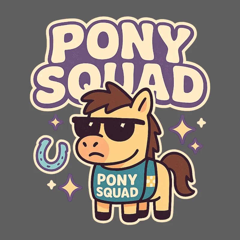 Conception de dessin animé Pony Squad