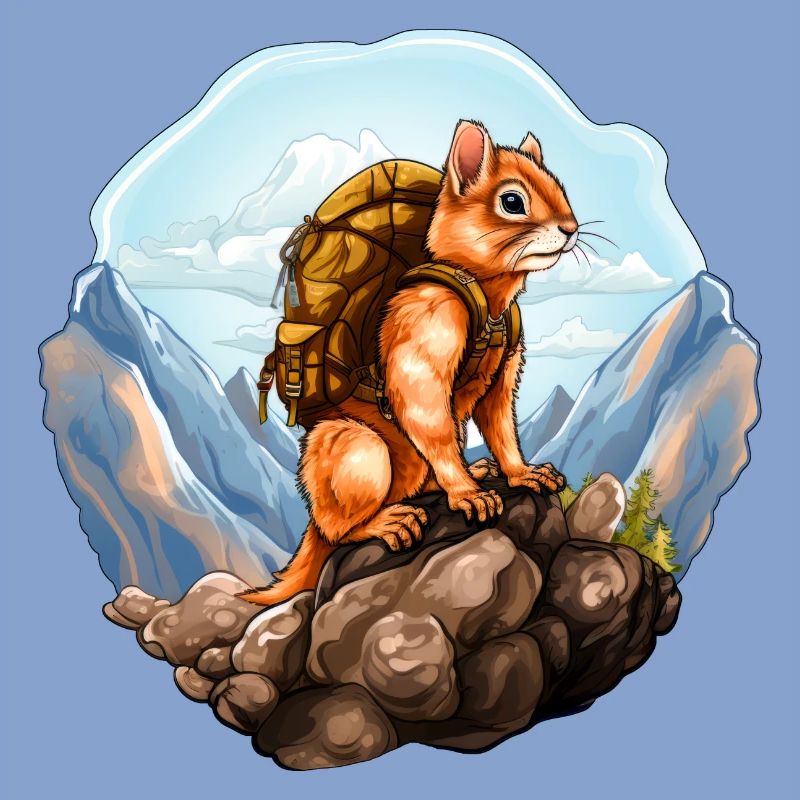 Eichhörnchen Bergsteiger / Wandern Eichhörnchen