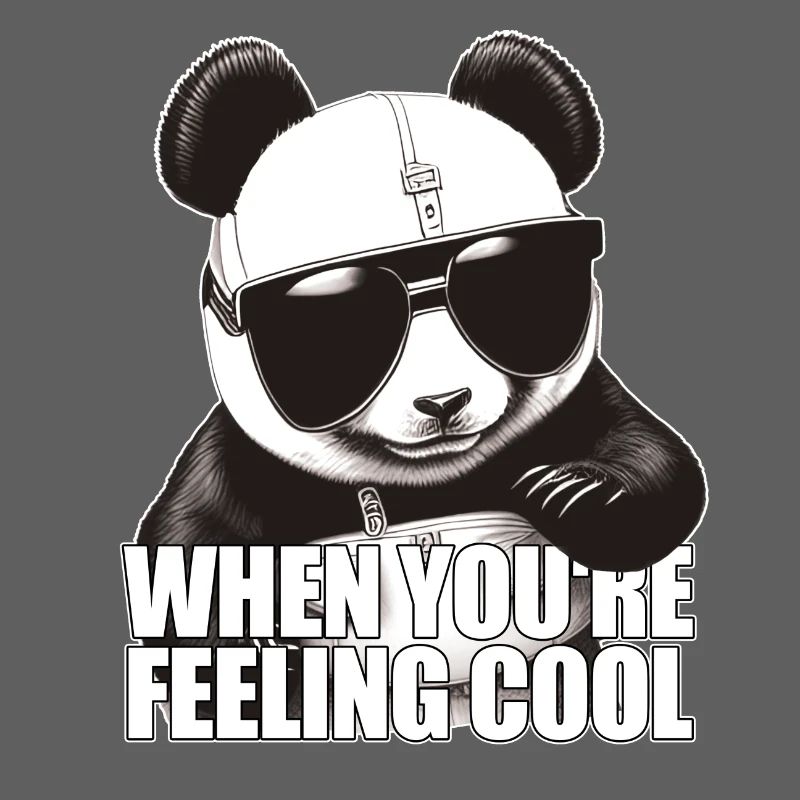 Panda cool se sentant bien
