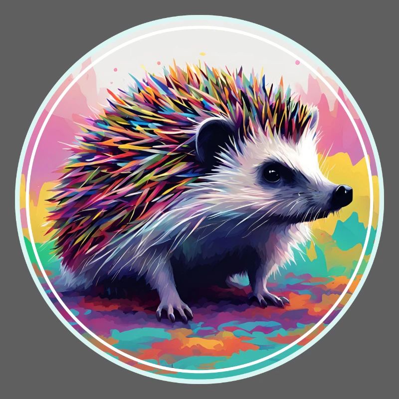 Farbenfrohe digitale Kunst - Igel