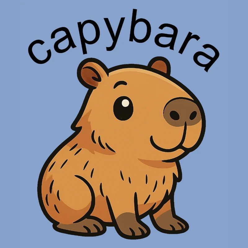 Mignon Dessin Animé Capybara, mignon et cool