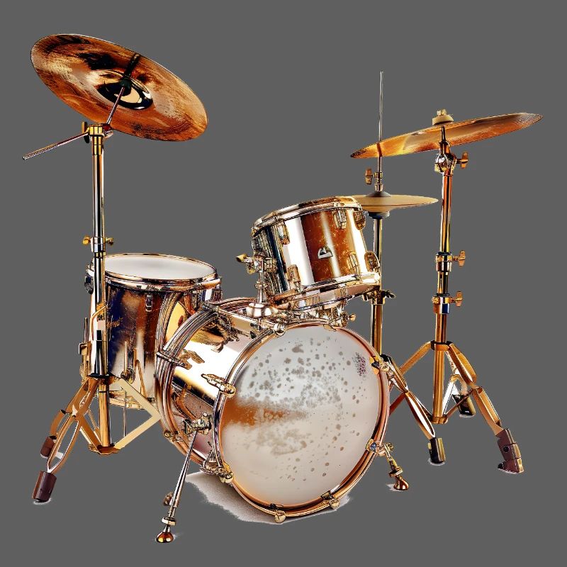 Drumset in the spotlight