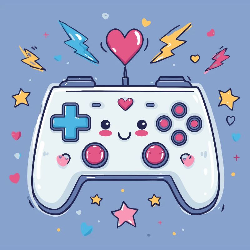 Heart Controller Doodle Pixel Pop