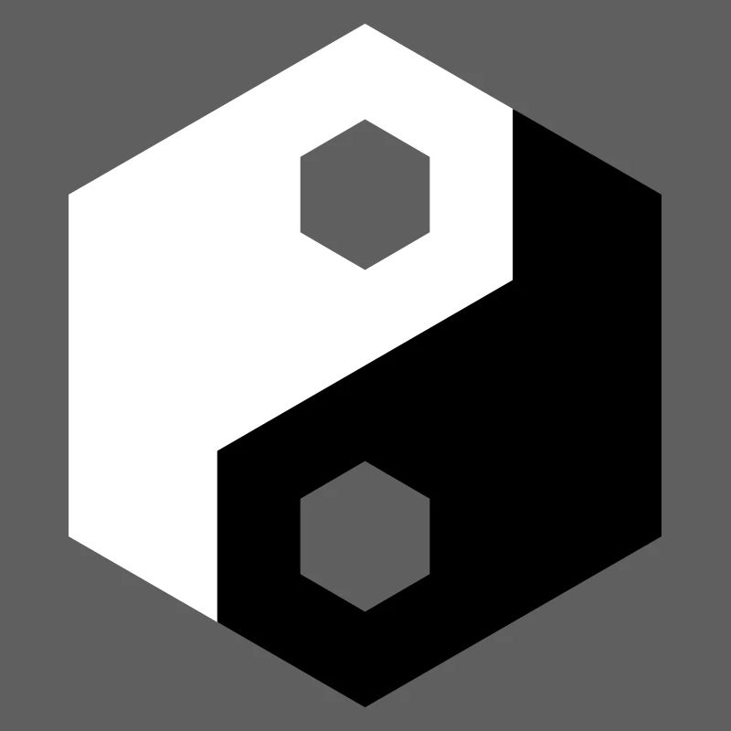 Découpe hexagonale Yin Yang