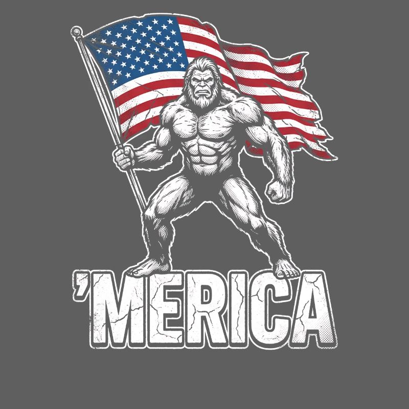 America Bigfoot Funny 4th of July Bigfoot Ameri