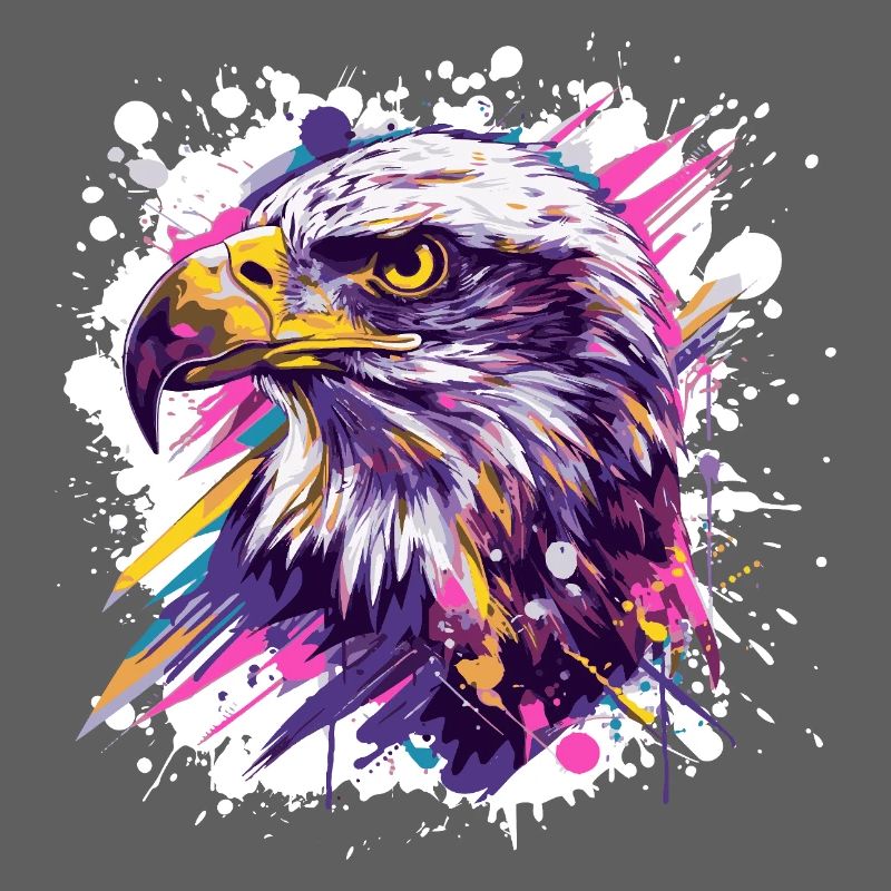 Color Explosion Eagle Head Art
