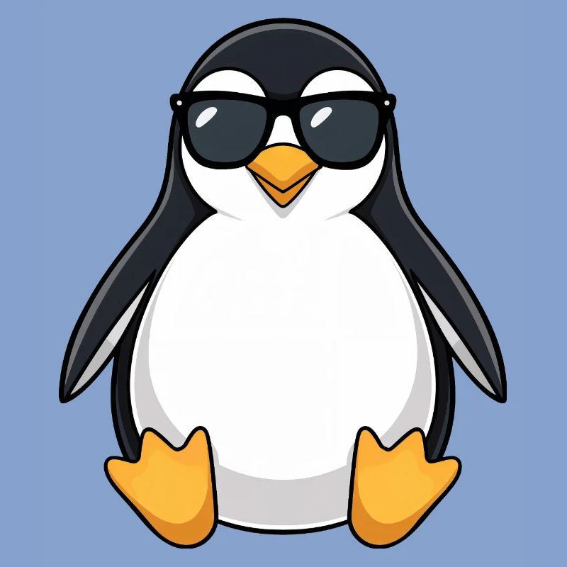 Cute Penguin Cartoon Chubby Sunglasses Summer