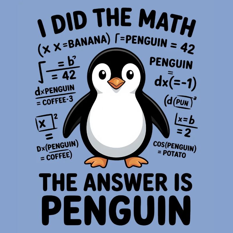 Math Sayings Penguin Funny Math Gift