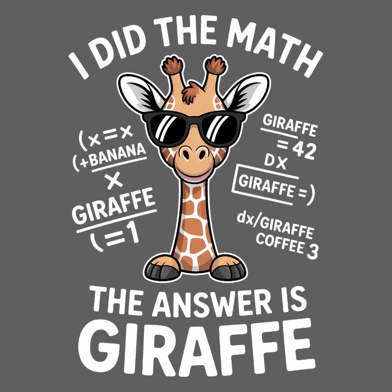 Math Sayings Giraffe Funny Math Gift