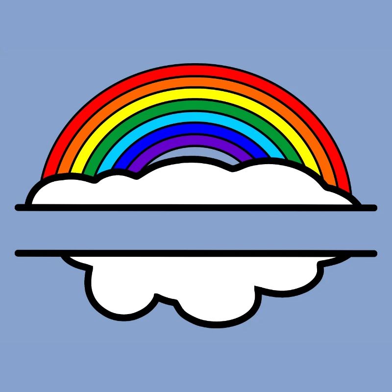 Rainbow cloud name banner